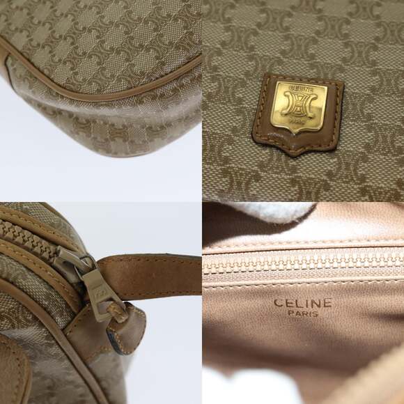 CELINE Macadam Canvas Shoulder Bag Beige - Picture 11 of 13